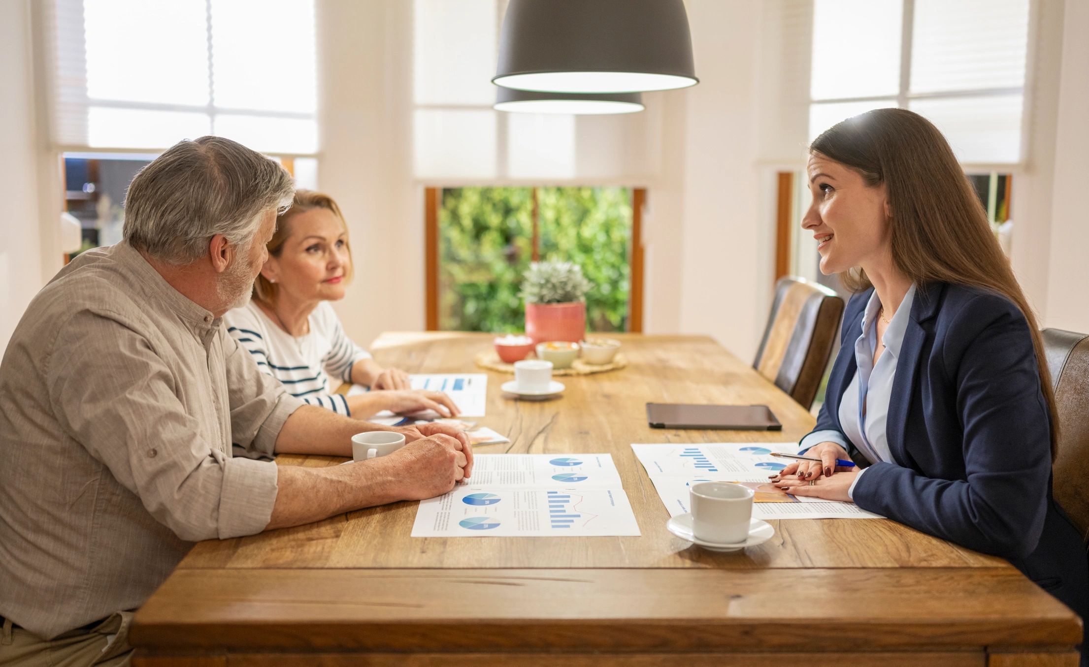 Clients reviewing important planning documents together